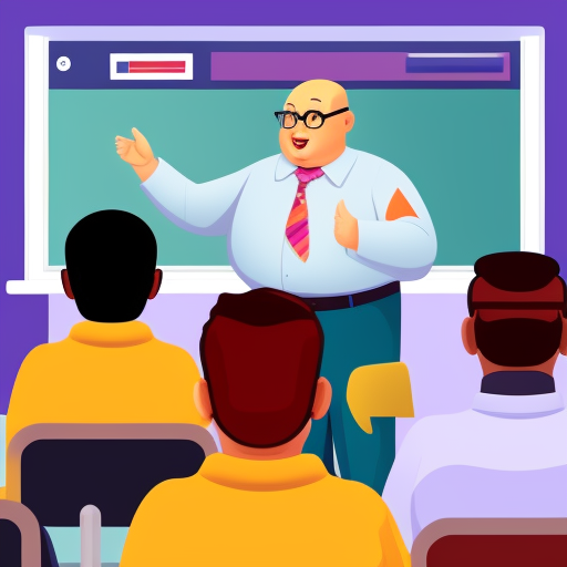 a teacher with students
